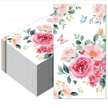 Vintage Floral Napkins 60Pcs Guest Disposable Flower Paper Napkins for  Home Party/Wedding/Birthday Decorations