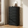 thumbnail image 3 of Winkalon 6 Drawer Dresser for Bedroom, Chest of Drawers Wood Storage Cabinet for Living Room,Black, 3 of 8