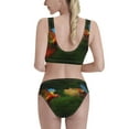 thumbnail image 3 of Daiia Hybrid Parrot in the Forest printed 2 piece Swimsuit Bikinis for Women High Waisted Racerback Bathing Suits Summer Tummy Control Scoop Neck Swimwear-Large, 3 of 8
