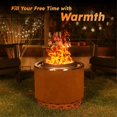 thumbnail image 5 of KOL 20" Smokeless Dual Flame Fire Pit for Outdoor - Thick Corten Steel & Stainless Steel Wood Burning Firepits with Stand, Portable Bonfire Pit with Removable Ash Pan for Patio, Backyard, Campsite, 5 of 9