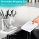 thumbnail image 4 of Countertop Silverware Fork and Spoon Holder, Countertop Plastic Silverware Organizer, Silverware Caddy with Drainer, Clear, 4 of 5