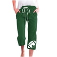 thumbnail image 2 of ZHUGeLI Beach Pants for Women Cute Floral Print Capri Pants Women Summer Casual Cropped Pants Elastic Drawstring Waist Vacation Beach Pants Pocket Drawstring Capri Joggers Hiking Pants Lounge Pants, 2 of 3