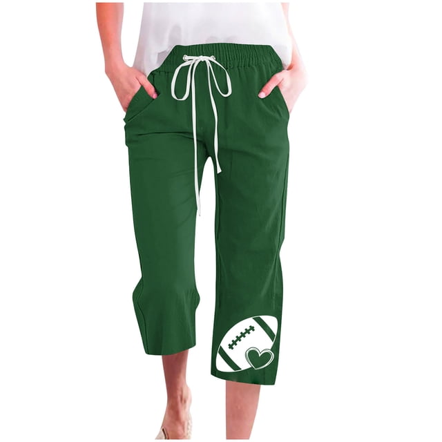 Pantalones de Mujer Casual Cintura Elástica con Impresión de Pascua, Sueltos Pantalones de Pierna Ancha Recta para Toda la Temporada
