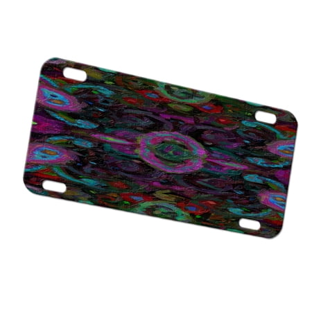 KuzmarK Automobile Car Tag License Plate - Paisley Painting