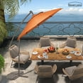 thumbnail image 4 of Boyel Living Outdoor Patio Offset Umbrellas with LED, 10FT Offset Patio Umbrella Hanging Cantilever Market Patio Umbrella w/ Crank&Tilt, for Backyard Garden Pool Deck, Orange (Without Base), 4 of 12