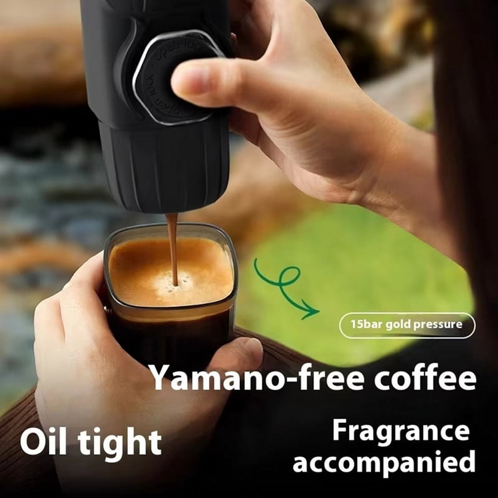 Portable Espresso Coffee Maker, Hand-Pressed Capsule Machine for Outdoor and Home Use, Compact Italian Espresso Maker