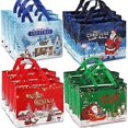 thumbnail image 1 of 12 Pack Christmas Bags, Reusable Grocery Bag Tote Bag Gift with Handle Gift Present Bag Shopping Bag for Holiday Xmas Event Party, 1 of 2