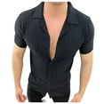 thumbnail image 1 of BOBOGOJP Chemises Décontractées pour Hommes Manches Courtes Coupe Régulière, Noir P, 1 of 4