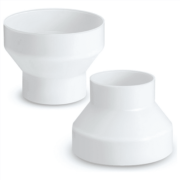 4 Pcs 6 to 4 Inch Duct Reducer Increaser ABS Air Duct Adapter Duct Fan or Dryer Vent Adapter Pipe Connector, White