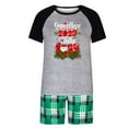 thumbnail image 3 of Penkiiy Matching Family Pajamas Christmas Pajamas for Family Xmas Matching Sets Short Sleeve Shirts and Plaid Shorts Santa Christmas Tree Sleepwear Two-piece Sets Gray 2XL, 3 of 7