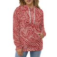 thumbnail image 3 of POBUDS Hoodie, Regular Fit Sporty Pullover Hooded Sweatshirt for Men Women Red Line Heart Pattern 3XL, 3 of 6