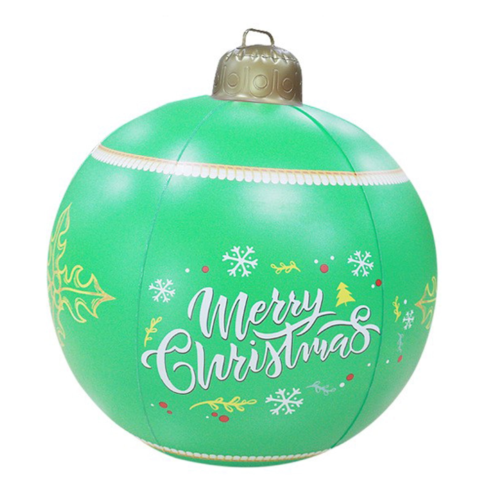 PVC Inflatable Christmas Ball, 24 Inch Large Outdoor Decorated Ball