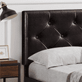 thumbnail image 3 of Renwick Diamond Button-Tufted Upholstered Platform Bed with Storage, Brown, Full, 3 of 13