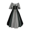 thumbnail image 3 of LINMOUA Robe Rétro Slim à Manches Volantes pour Femmes Mode une Épaule, 3 of 5