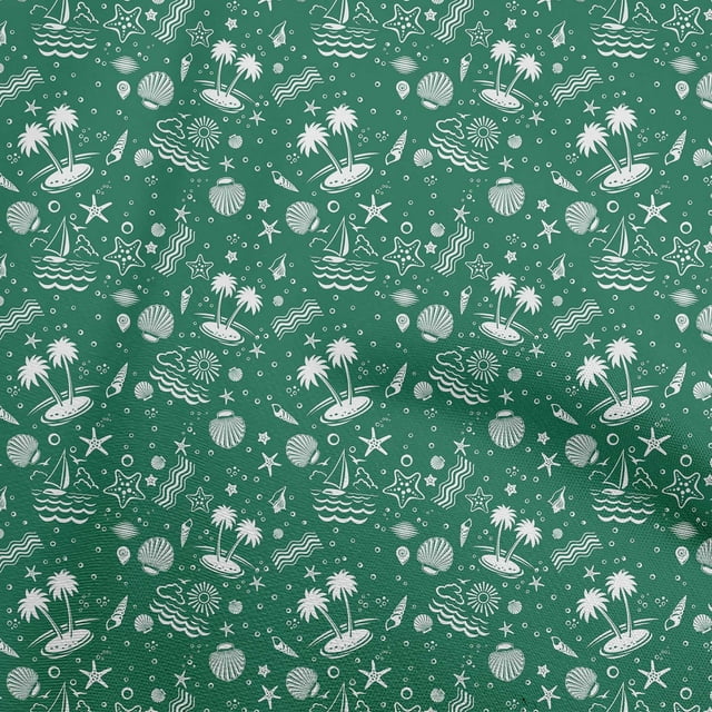 oneOone Tissu en Velours Vert Foncé pour Robe de Plage Tissu Imprimé au Mètre 58 Pouces de Large