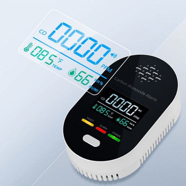 Plug In CO With Temperature And Humidity Measurement Alarm With High Definition LCD Display Sound And Light Dry Line Carpentry Asphalt for Home Digital Adapter Angle Leveling Toolbox Feet Metal Meter