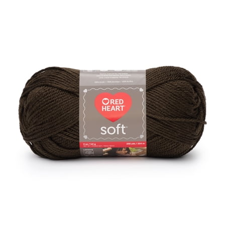Red Heart® Soft™ #4 Worsted (Medium) Acrylic Yarn, Chocolate 5oz/142g 256 Yards