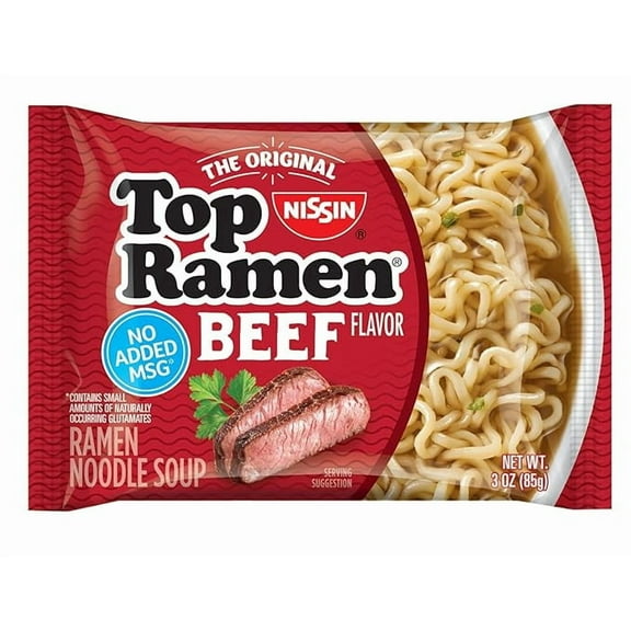 Top Ramen Beef Flavor Noodles, 3 oz, Pack of 3