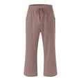 thumbnail image 5 of EDFBUYKRS Female Women Pants Casual Pants for Women Work Casual Petite Women High Waisted Wide Leg Pants Fashion Drawstring Elastic Trousers Comfy Straight Leg Long Pants with Pockets Xxxxl, 5 of 5