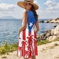 thumbnail image 2 of Garronmavis Puerto Rico Flag Matching Couple Outfits Short Sleeve Shirt for Men Size 4XL and Womens Casual Dress Patchwork Ruffles Sleeveless Sundresses, 2 of 7