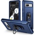 thumbnail image 1 of KOMI pour Google Pixel 8, Étui avec Protecteur d'Écran, Béquille Anneau Réglable à 360° Intégrée, Protection Militaire, Armure Antichoc - Bleu, 1 of 5
