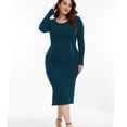 thumbnail image 3 of Bearsland Women's Long Sleeve Ribbed Knit Side Slit Maternity Dress Casual Ruched Bodycon Sweater Dress Pregnancy Clothes, 3 of 7