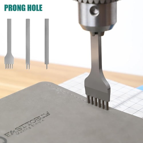 TOAUTO Premium Manual Leather Punch Tool Mute Hand Press Punching Machine with Chuck, PP & Aluminum Plates for DIY Leather Craft