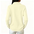 thumbnail image 5 of LNZGNM Polo Shirts for Women Solid Color Long Sleeve Classic Comfortable with Easy Care Top Golf Sport Outing,Beige(S), 5 of 8