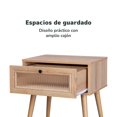 thumbnail image 3 of TOPLIVING Bur&oacute; para Rec&aacute;mara o Mesa Auxiliar para Sala con Caj&oacute;n Espacioso Elegante, Mesa de Noche Moderna de MDF con Detalles en Vidrio Estriado Color Caf&eacute;, 3 of 9