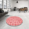 thumbnail image 4 of Ahgly Company Machine Washable Indoor Round Transitional Pastel Pink Area Rugs, 7' Round, 4 of 7