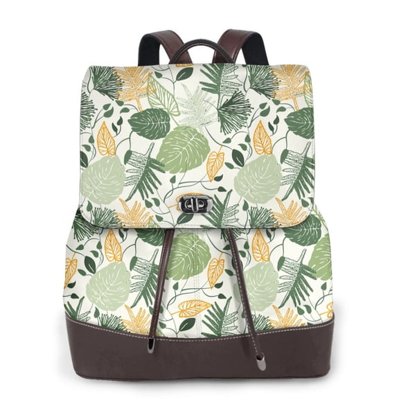 Logiee Hawaiian Style Print Backpack Purse for Women,Fashion Leather Backpack Purse,Women's Leather Backpack for Work College Travel