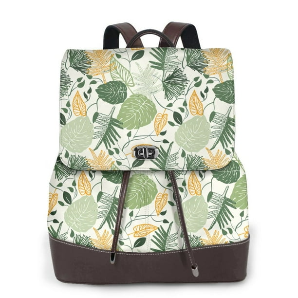 Easygdp Hawaiian Style Mochila de Cuero para Mujeres, Bolso de Hombro, Bolsos de Mano de Moda para Trabajo y Viajes
