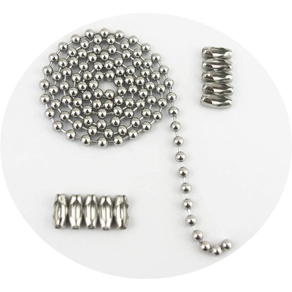 6mm Stainless Steel Ball Chains & 10 Matching connectors (6mm, 10 feet) 6mm 10 feet