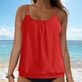 thumbnail image 5 of COMVALUE Women Tankini Swimsuit Tummy Control Blouson Bathing Suits Thin Swim Tank Top Only (Red, S), 5 of 7