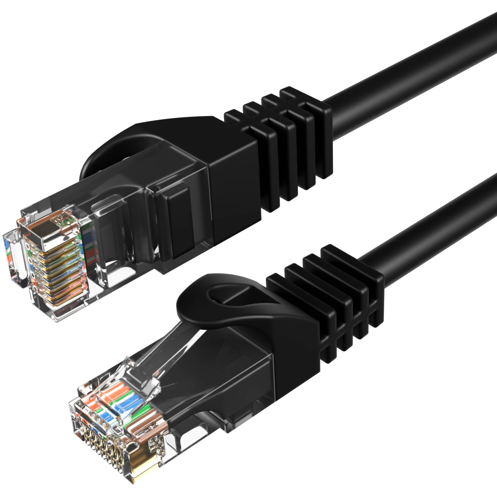 Cat5e 200FT Network Ethernet Patch Cable, 350Mhz Internet Wire, For Router, Modem, PC, Laptop, TVs, Printer Cord, Consoles, Copper-Clad Aluminum, Black, Cables Direct Online