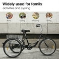 thumbnail image 3 of Adult Tricycles, Height Adjustable Adult Trikes 24 inch 3 Wheel Bikes, Three-Wheeled Bicycles Cruise Trike with Shopping Basket for Recreation, Shopping, Picnics, Exercise, 3 of 5