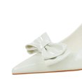 thumbnail image 4 of Women's Stiletto High Heeled Bow Patent Leather 8CM Party Dress Wedding Shoes, 4 of 5