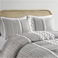 thumbnail image 4 of JERFIT Geometric Chenille Comforter Set King Size, Gray 100% Cotton Bedding with Sham, Hypoallergenic & OEKO-TEX Certified, 4 of 10