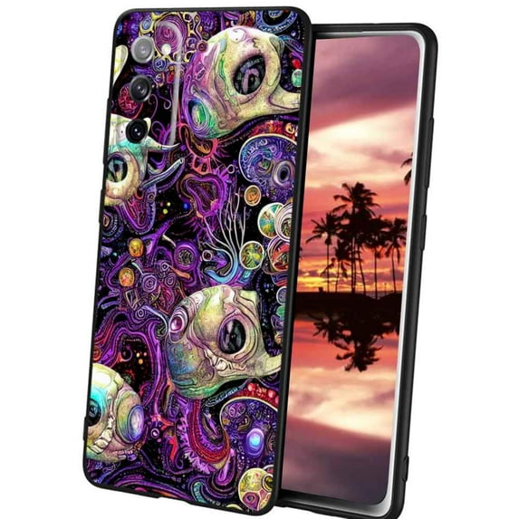 Compatible with Samsung Galaxy S20 Phone Case, Psychedelic-Trippy-Alien-Art-Visuals-Colours22 Case Men Women, Flexible Silicone Shockproof Case for Samsung Galaxy S20