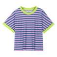 thumbnail image 6 of Kid on Sale Striped Short Sleeve Shirt for Girls Plus Size Loose Fit Blouse Color Block Tshirt Shirts, 6 of 6