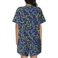 thumbnail image 3 of Kdxio Uncaria Flower Print Pajamas Sets for Women Short-Sleeved Pjs with Lounge Shorts Two Piece Sleepwear S-4XL, 3 of 9