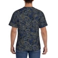 thumbnail image 3 of Bixox Men's Golden Peonies Printed Short Sleeve Skinny Athletic T-Shirt, 3 of 6