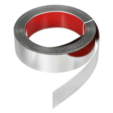 Uxcell Metal Wall Trim 26.2ft x 1.57" Peel and Stick Stainless Steel Trim, Silver