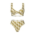 thumbnail image 4 of Rocae Cartoon Honey Pot Bee Sunflower for Bikini Set for Women Two Piece Sexy High Swimsuits Split Crossover Bikini Medium, 4 of 9