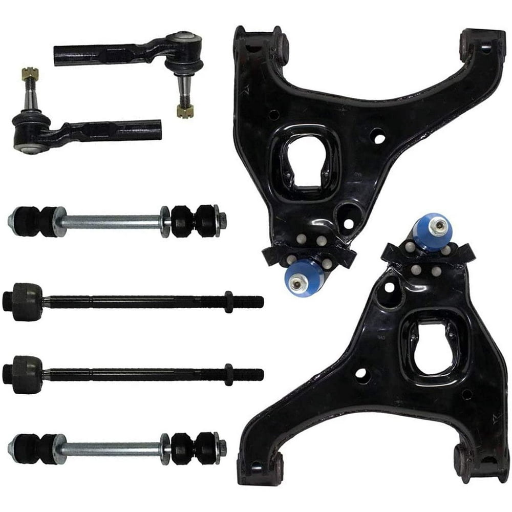 8PC Front Lower Control Arm with Ball Joint + Inner Outer Tie Rod Sway