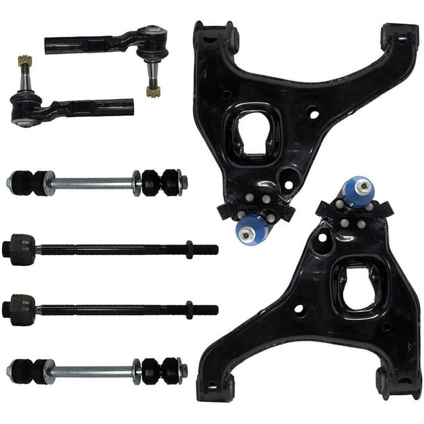 8PC Front Lower Control Arm with Ball Joint + Inner Outer Tie Rod Sway