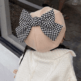 thumbnail image 3 of Boina de invierno para niñas, gorro de boina decorado con lazo, 3 of 5