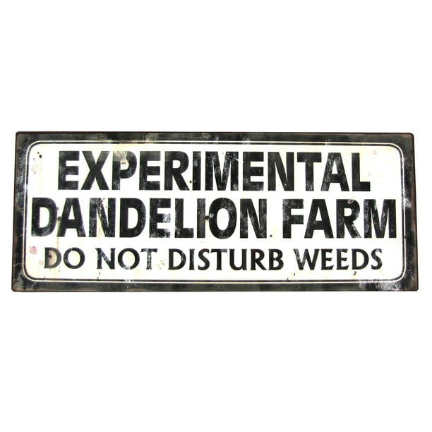 Tin Metal garden sign WARNING DO NOT DISTURB WEEDS experimental