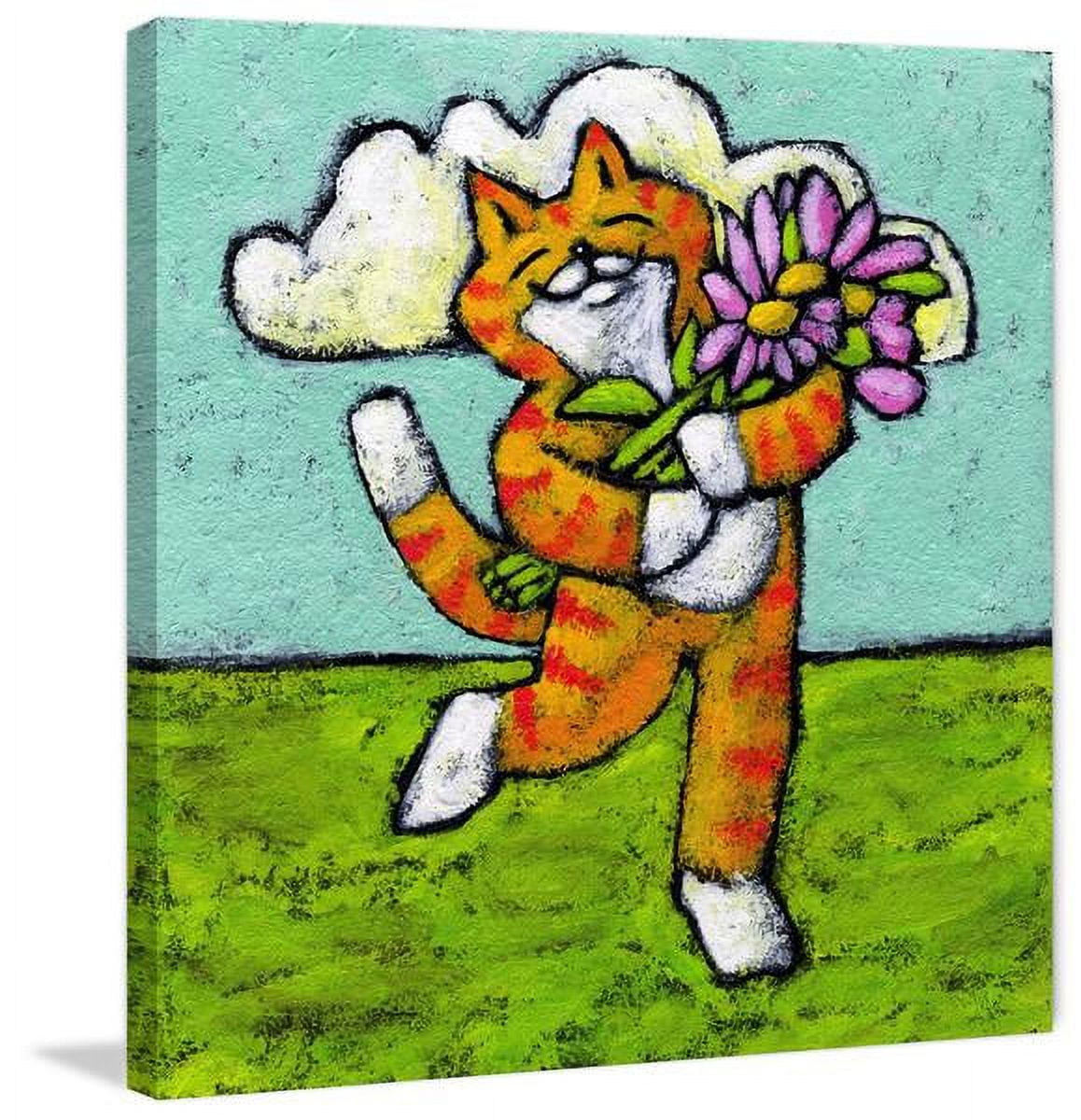 "Tiger Cat Flower Dance" Painting Print on Wrapped Canvas