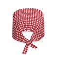 thumbnail image 2 of Kdxio Red Checkboard Pattern Turban Hat for Women Men Comfortable Adjustable Cleaning Working Cap with Sweatband, 2 of 8
